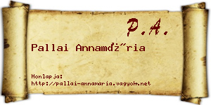 Pallai Annamária névjegykártya