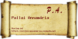 Pallai Annamária névjegykártya